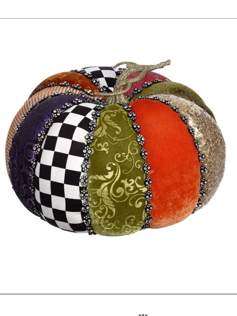 Mark Roberts Autumn Patchwork Embellished Velvet Pumpkin New